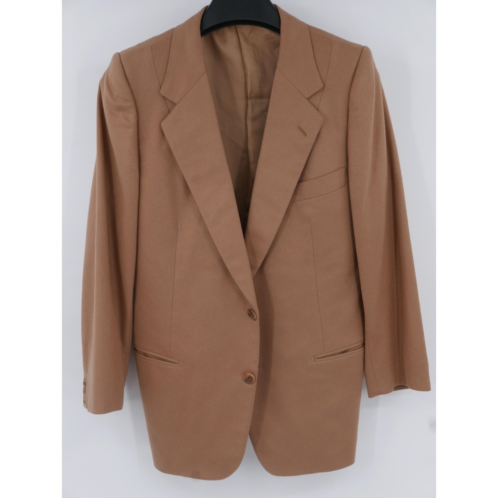Vintage Belvest Blazer Sport Coat Beige Cashmere Men's EU 36 Short Made Italy